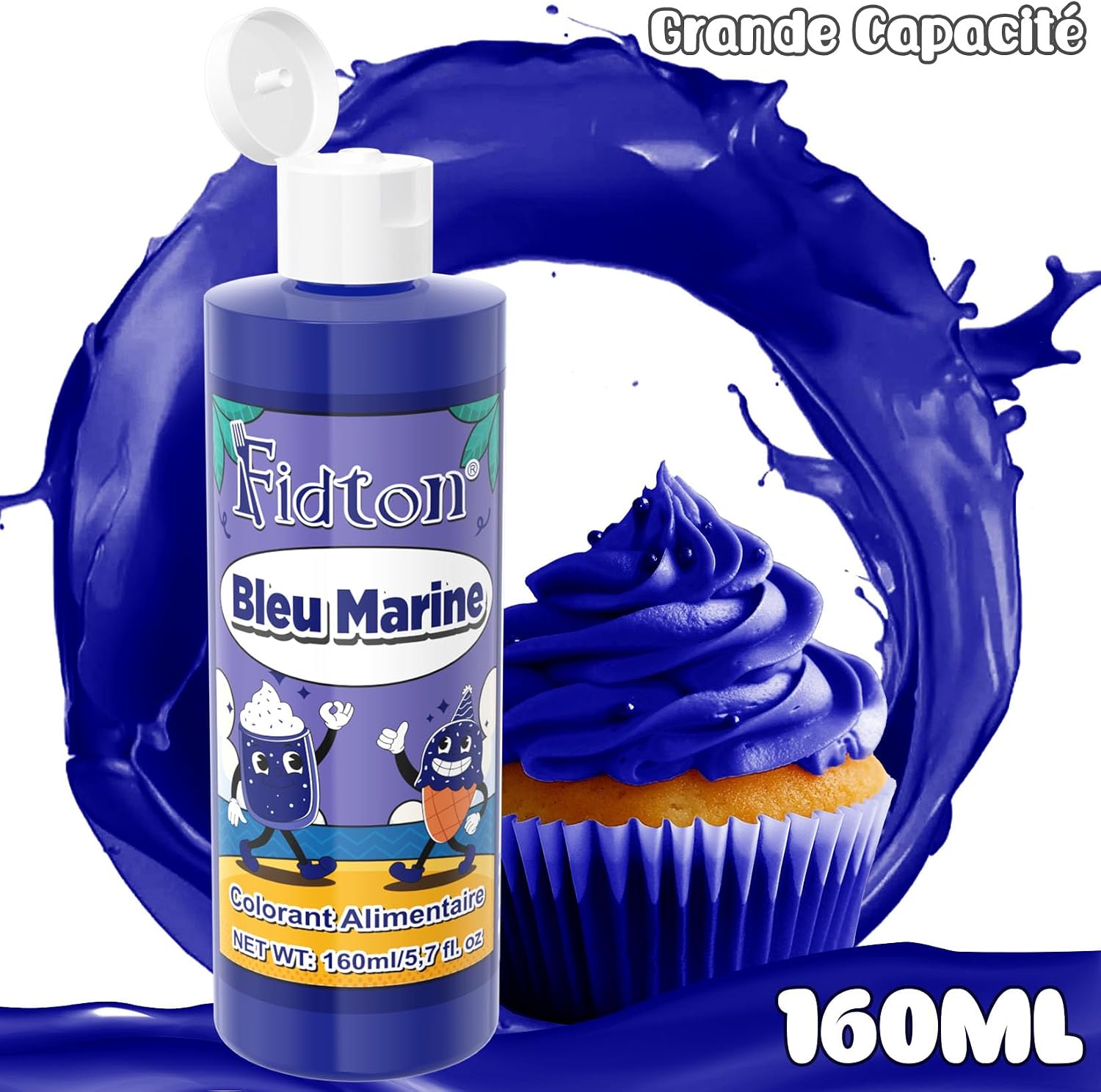 Detalle 2 de Colorant Alimentaire Fidton Bleu Marine 160 ml
