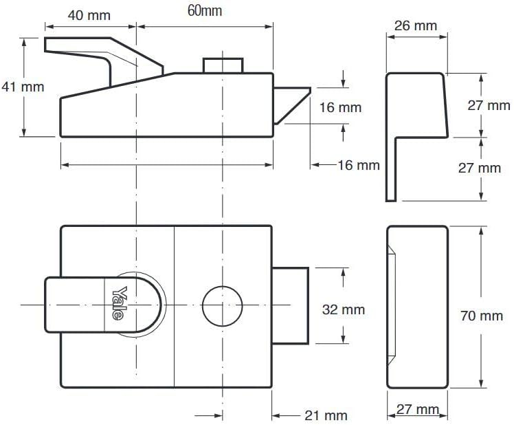 Thumbnail 2 de Yale P-89-DMG-PB-60 Deadlocking Nightlatch for Front Doors