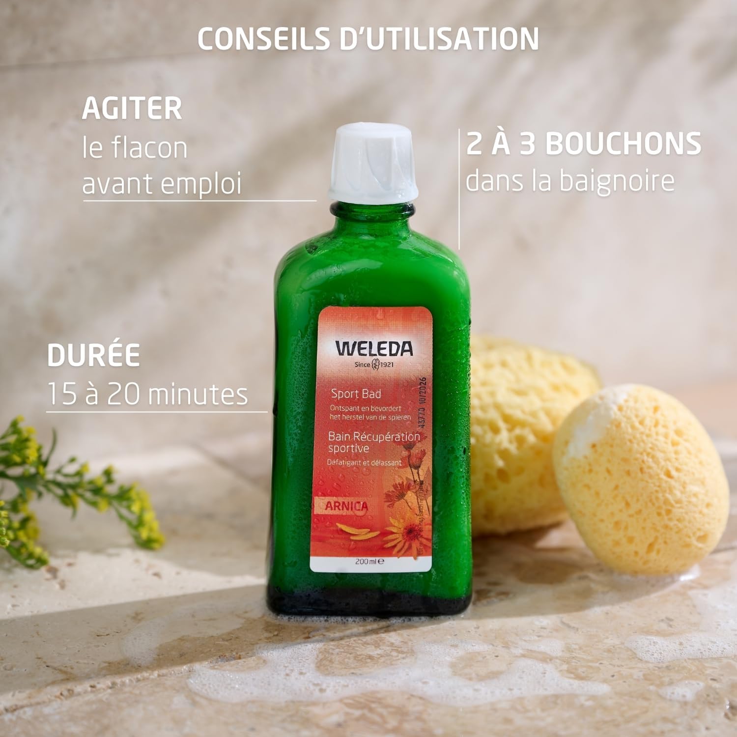 Detalle de WELEDA Bain Sport à l'Arnica 200 ml