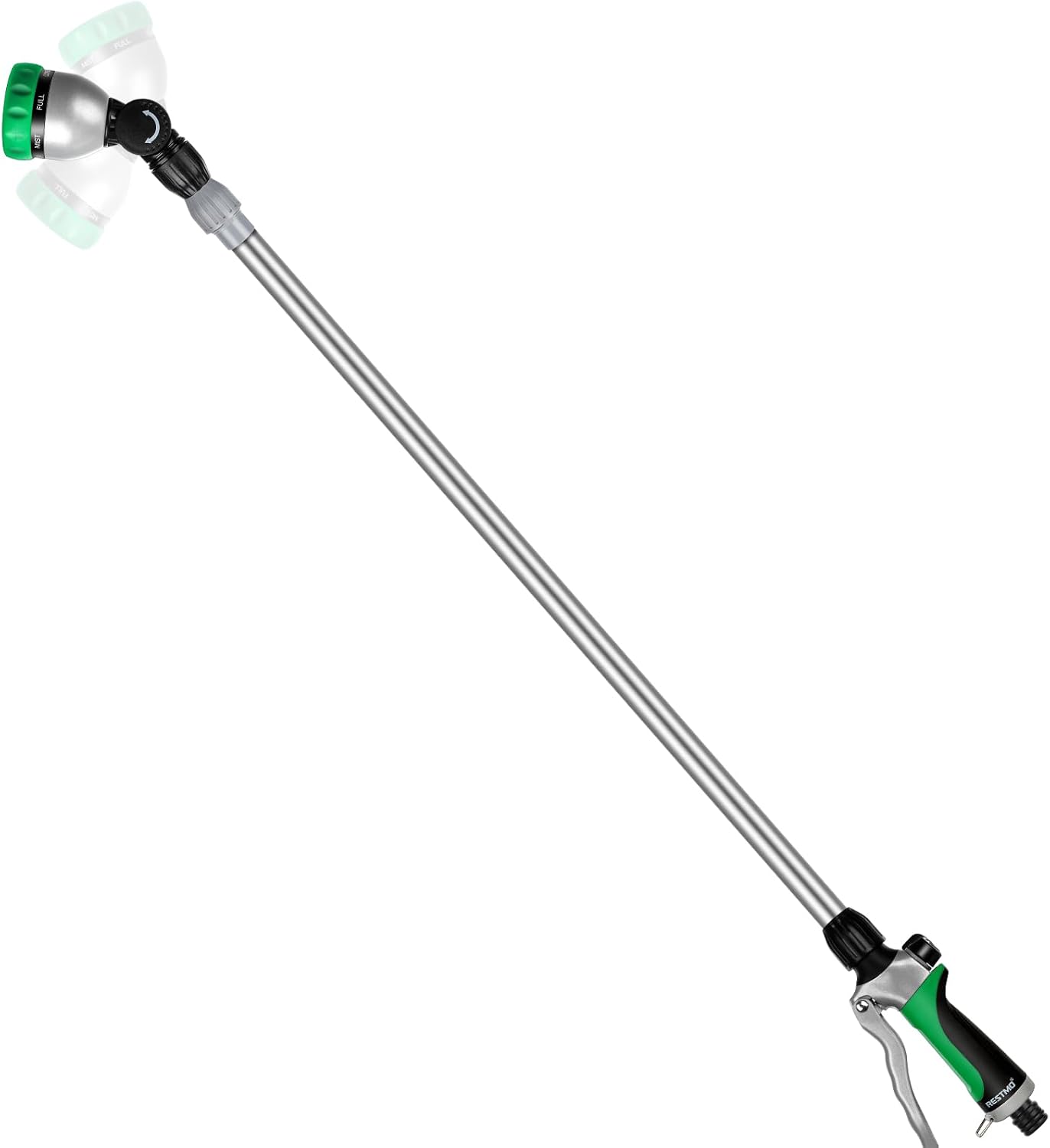 Detalle de RESTMO 91–152 cm Metal Watering Wand with 180° Head and 7 Patterns