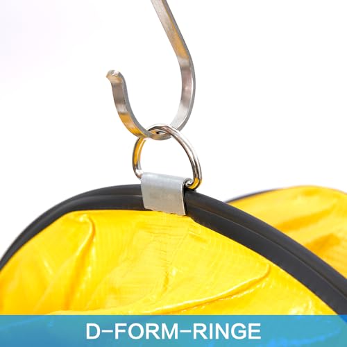 Detalle de FDTDUCT 5m Schlauch 200mm Durchmesser – PVC Flexibler Abluftschlauch mit verstellbarem Seil, S-Haken und Stahlhalterung