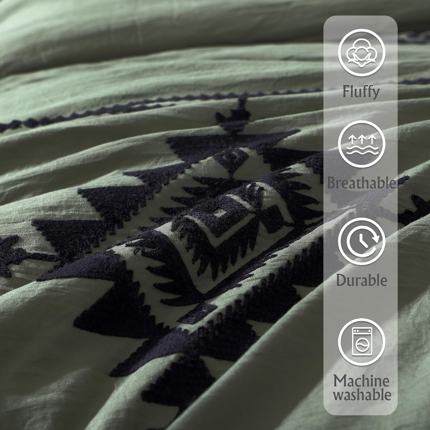 Thumbnail 5 de MaiRêve Embroidery Comforter Set Queen 90x90