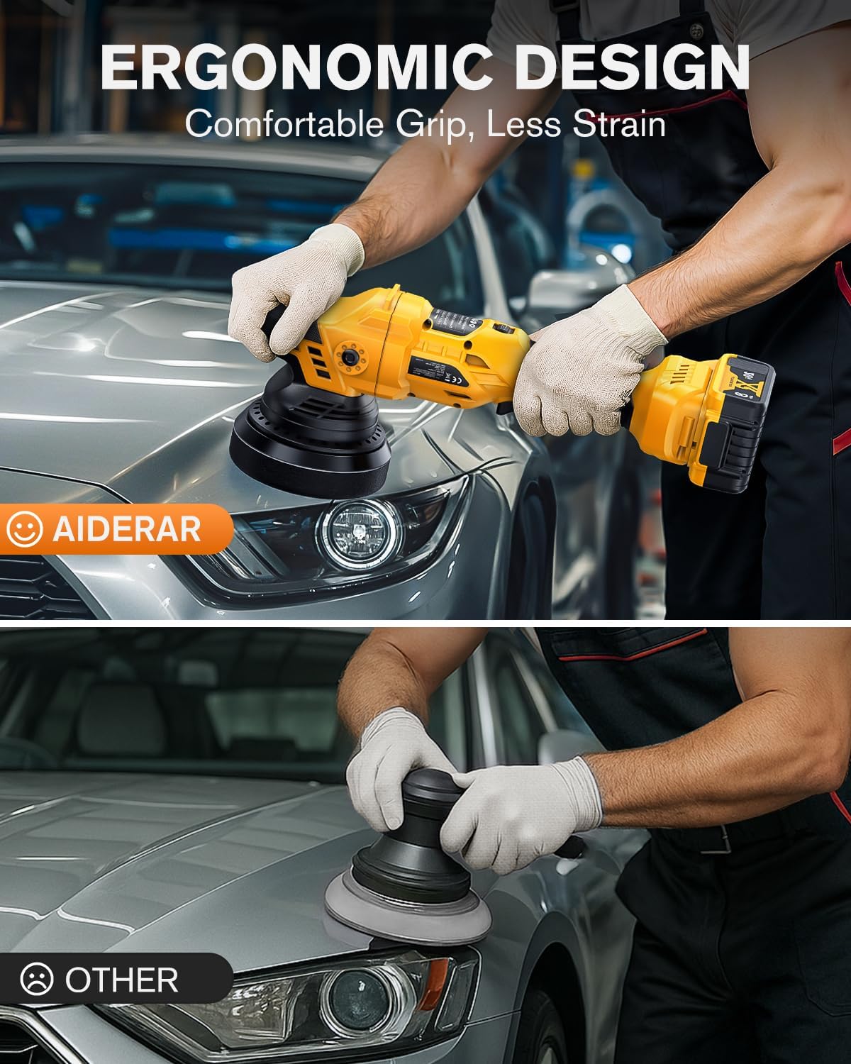 Thumbnail 6 de Aiderar Brushless Cordless Car Buffer Polisher for Car Detailing (15mm Dual Action) with DeWalt 20V MAX Compatibility