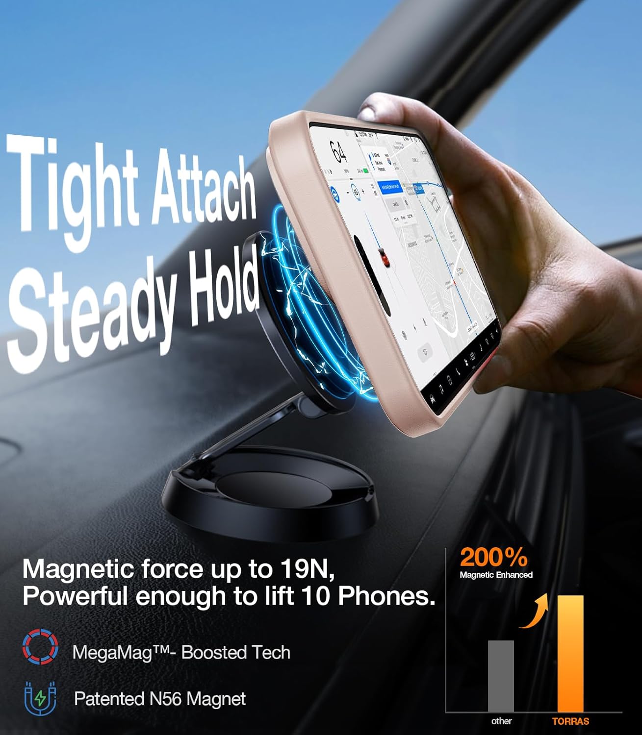 Thumbnail 3 de TORRAS for iPhone 16 Pro Max Case with titanium stand, 25W wireless charging & 19N magnetic hold (Rose Gold)