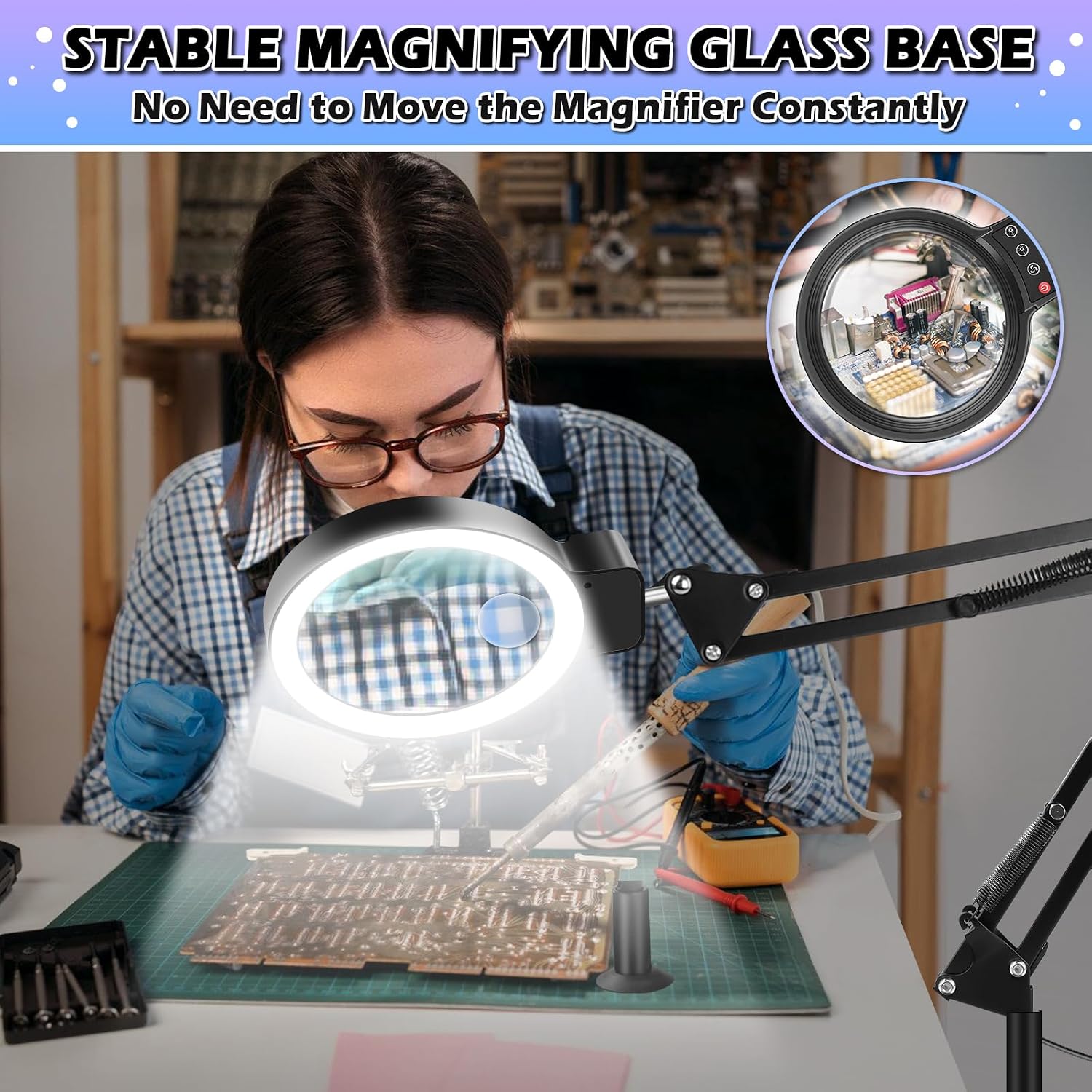 Detalle de Floor Magnifying Lamp with 72 LEDs
