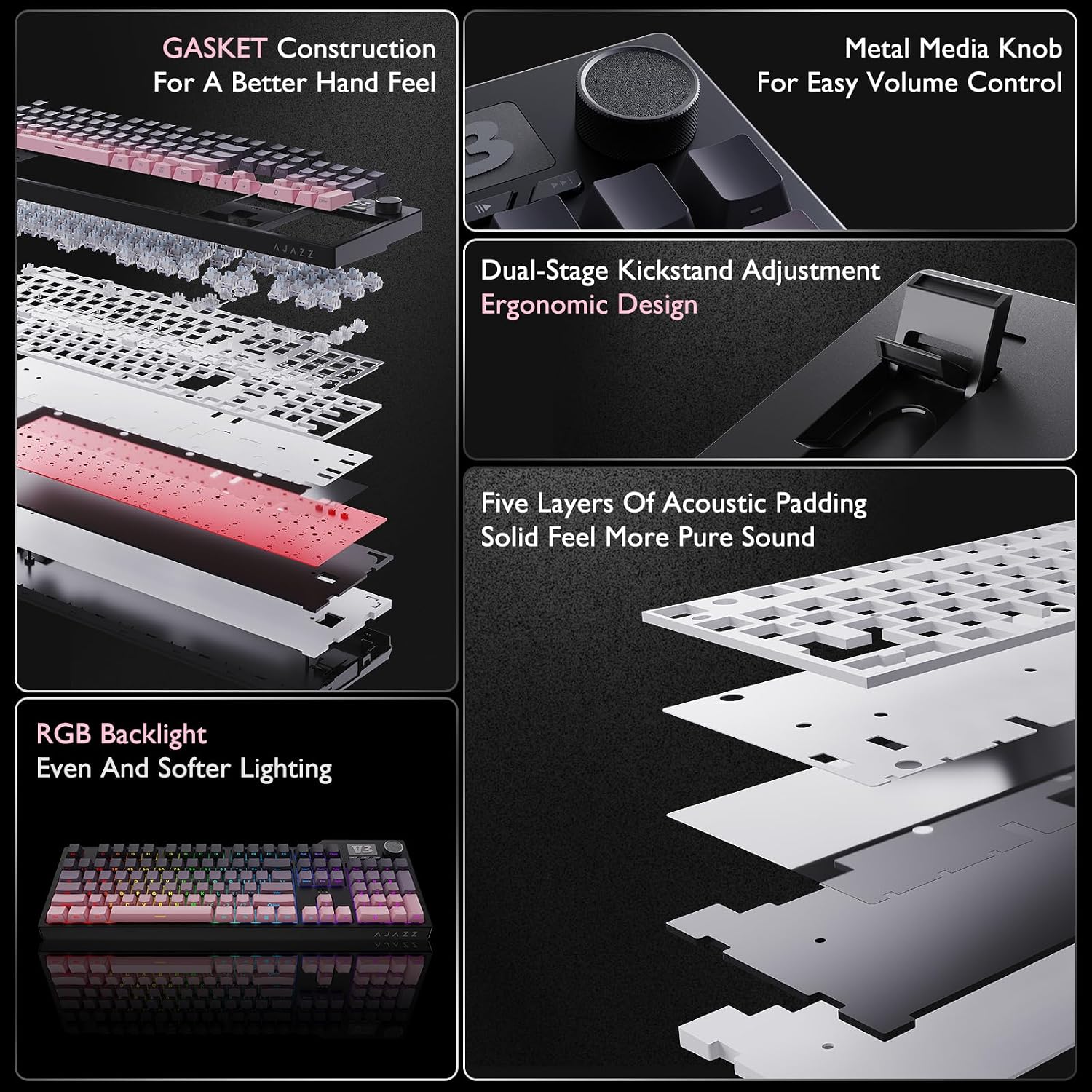 Thumbnail 2 de NACODEX AK35I V3 104-Key Wired Gaming Keyboard with Gasket Mount and PBT Keycaps