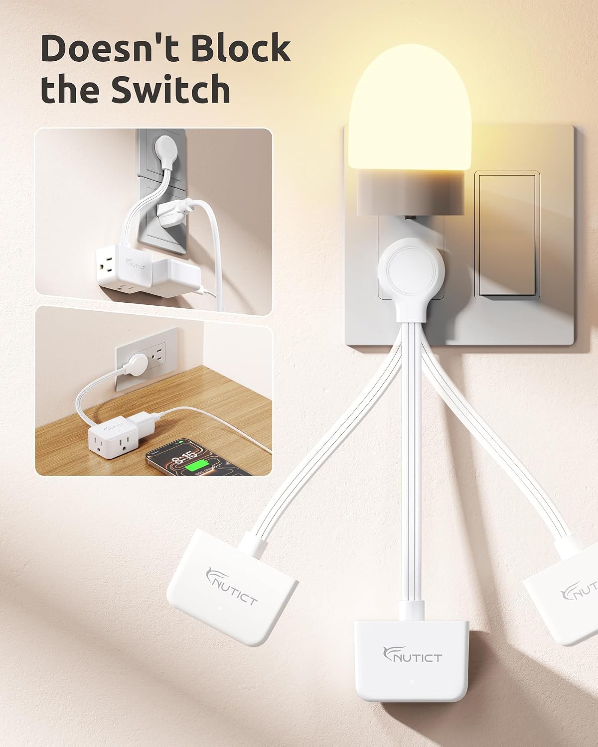 Detalle de NUTICT Outlet Extender with 6-Inch Cord