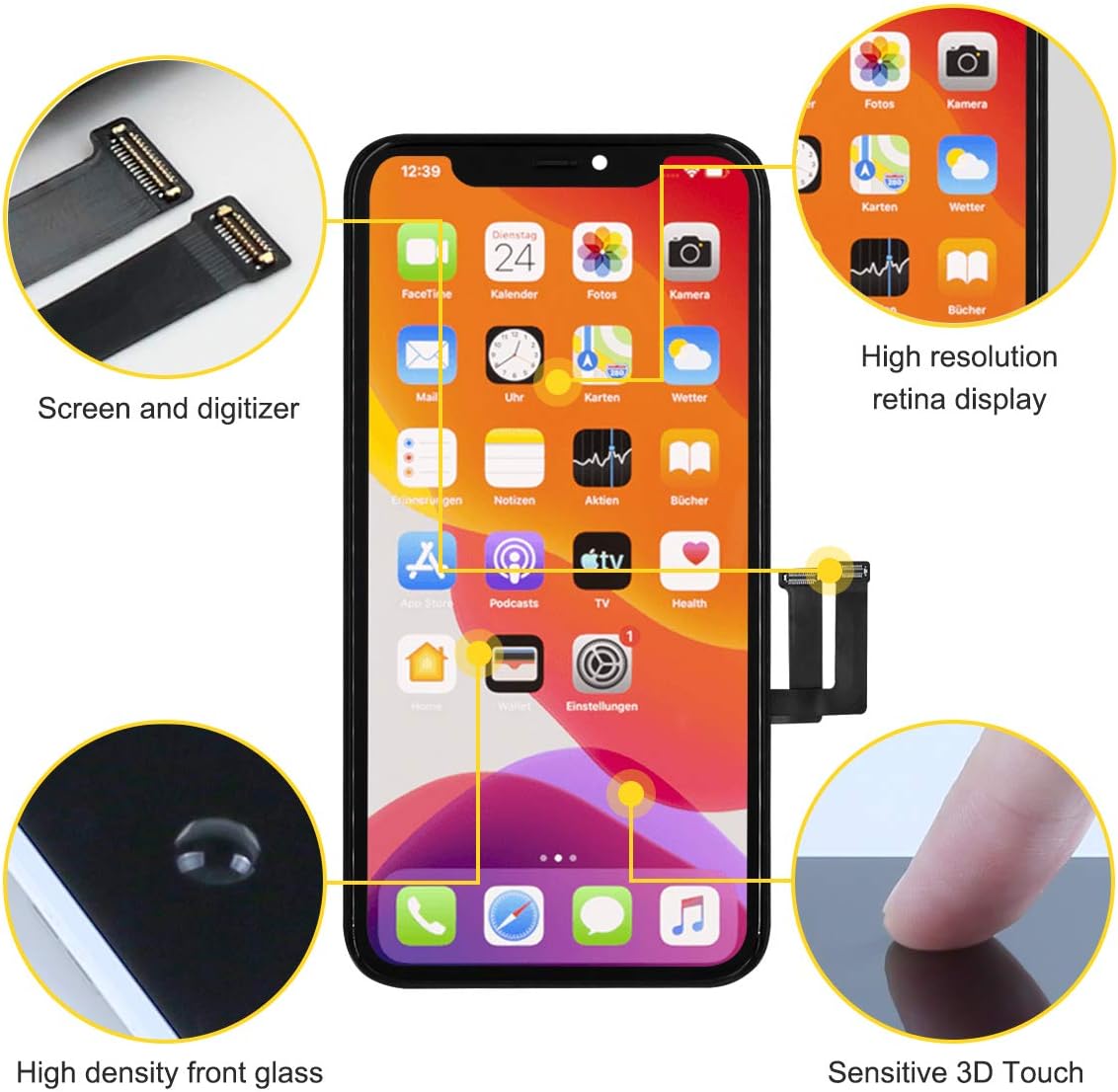 Detalle 2 de bokman iPhone 11 Pro Max LCD Screen Replacement — 6.5-inch Front Panel with Repair Tool Kit