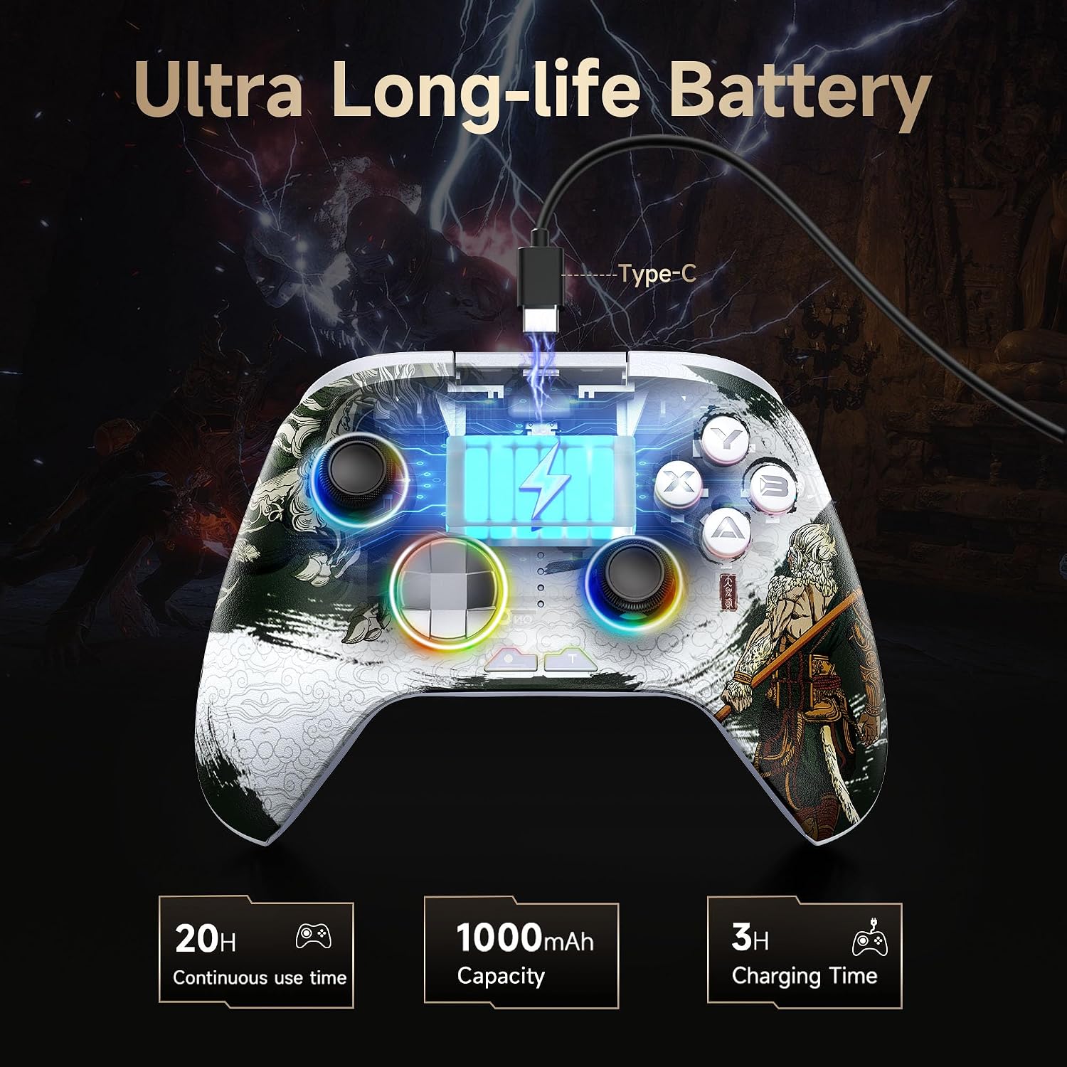 Detalle de EasySMX X15 Wireless Game Controller with Hall Effect Joysticks