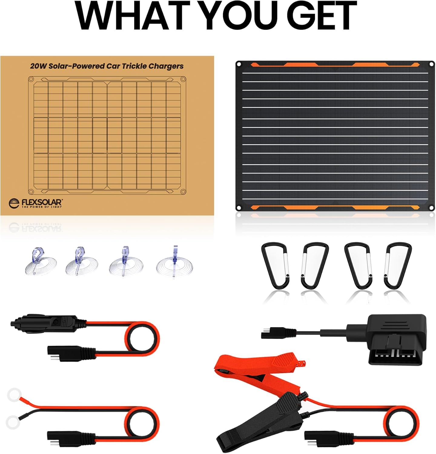 Thumbnail 6 de FlexSolar 12V 20W Solar Car Battery Charger with IP67 Waterproofing and Built‑in Charge Controller