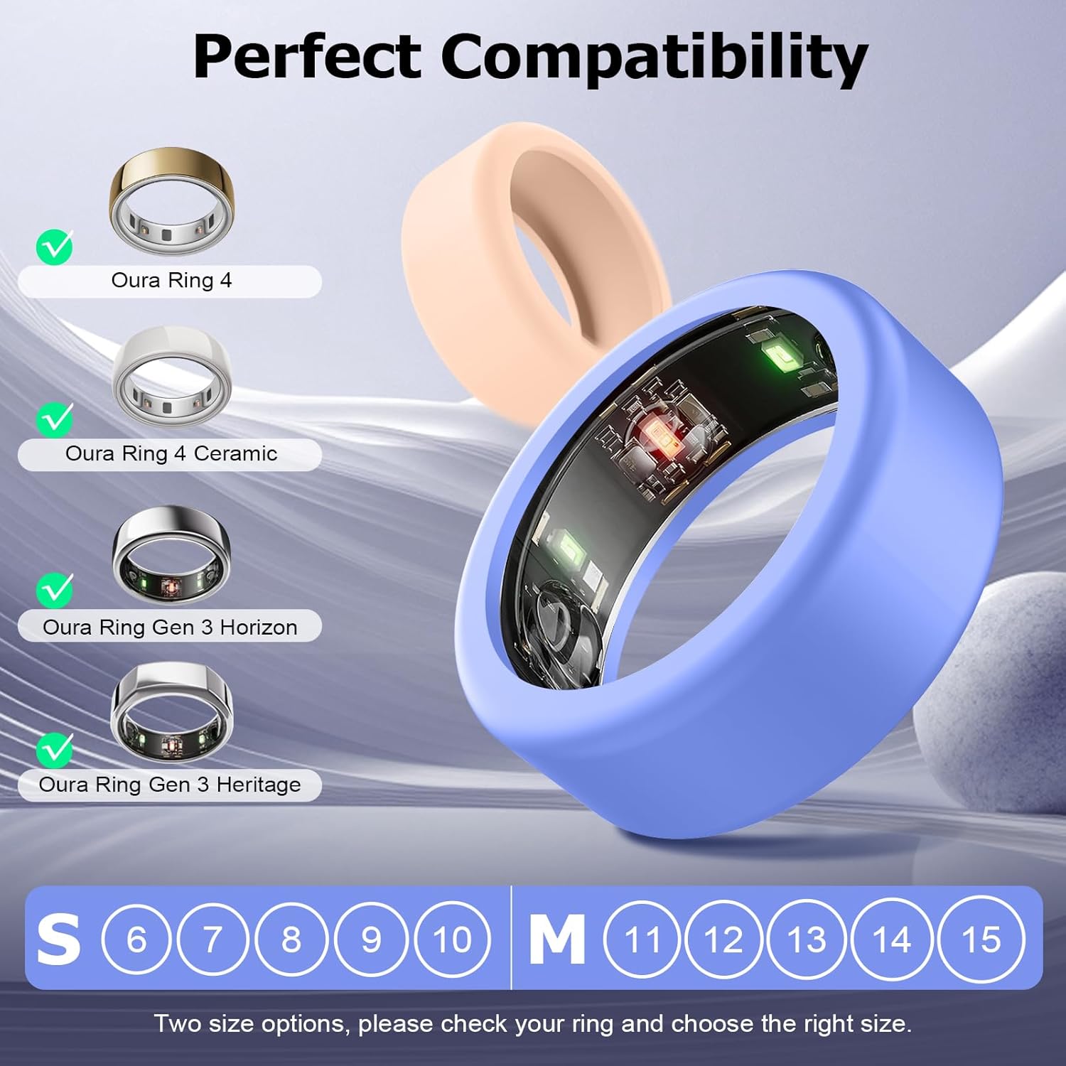 Thumbnail 1 de TiMOVO Ring Cover for Ring Gen 4/3, Elastic Silicone Case, Size M