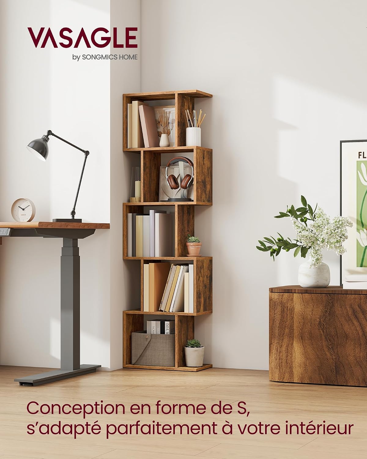 Detalle 2 de VASAGLE LBC462K01 Étagère 5 niveaux 159 cm