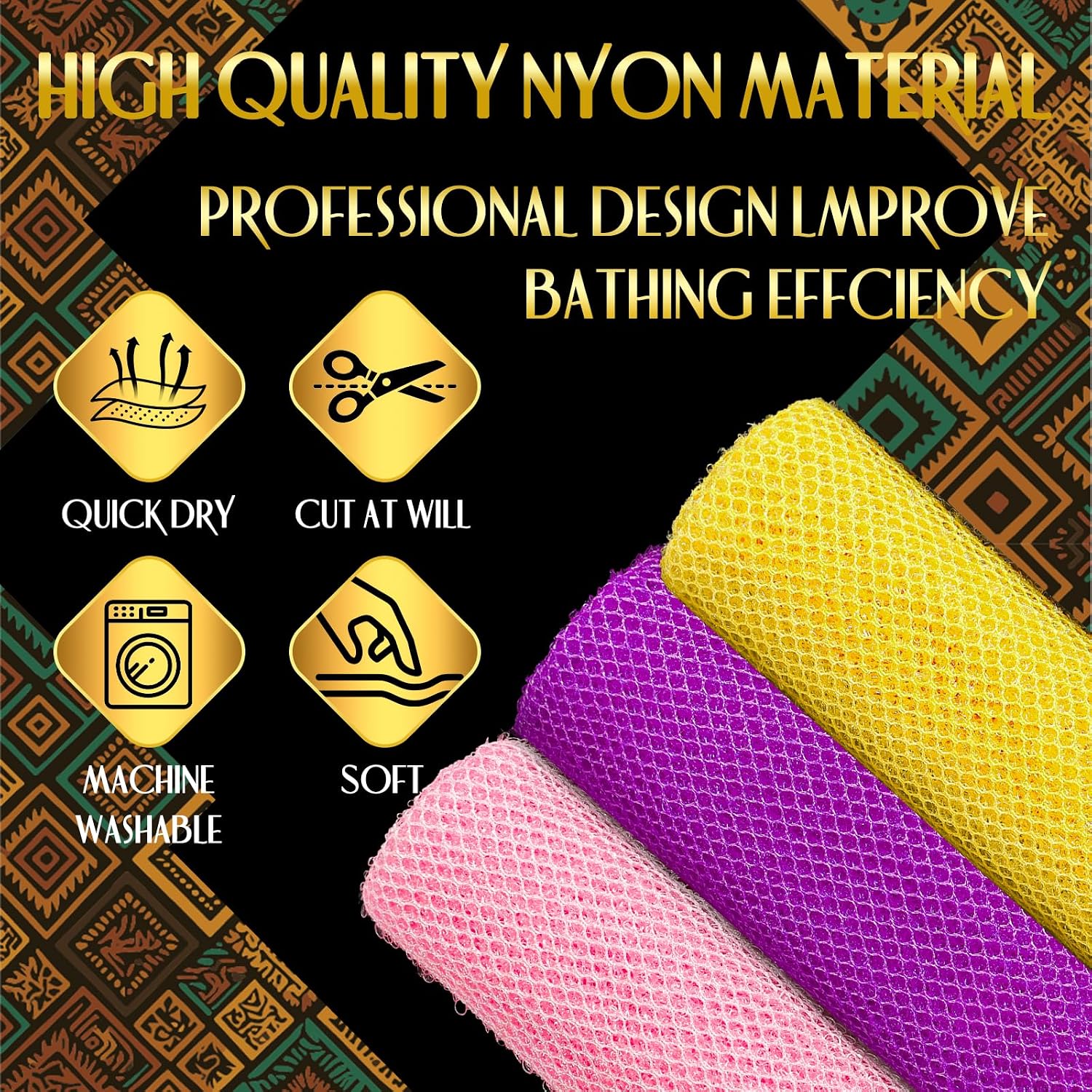 Thumbnail 1 de African Bath Sponge Set of 3 ⚖