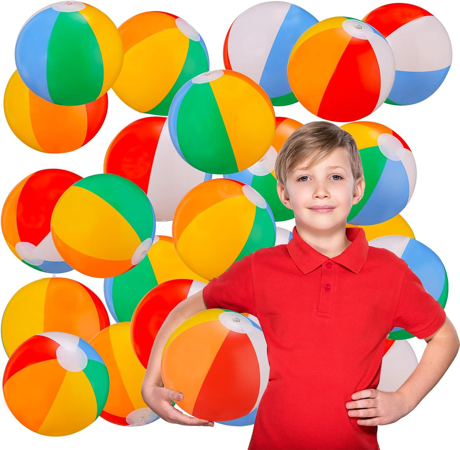 Thumbnail 6 de SCIONE SCIONE Beach Balls Bulk 24 Pack (9-inch Inflatable) for Pool Games & Summer Party Favors