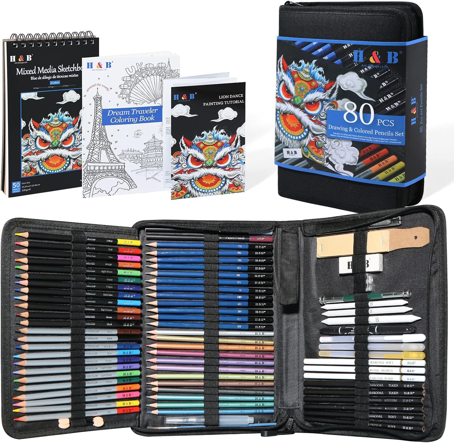 Thumbnail 6 de H & B Colouring Pencils 72-Piece Oil-Based Coloured Pencil Set with Colouring Book