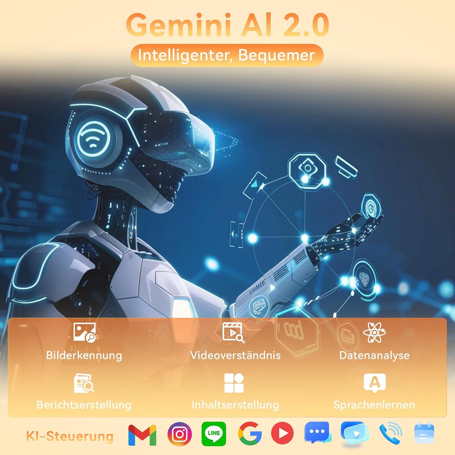 Detalle 2 de MENTUME Tablet 11 Zoll mit Gemini AI – All-in-One Tablet mit Hülle, Maus, Tastatur und Stift