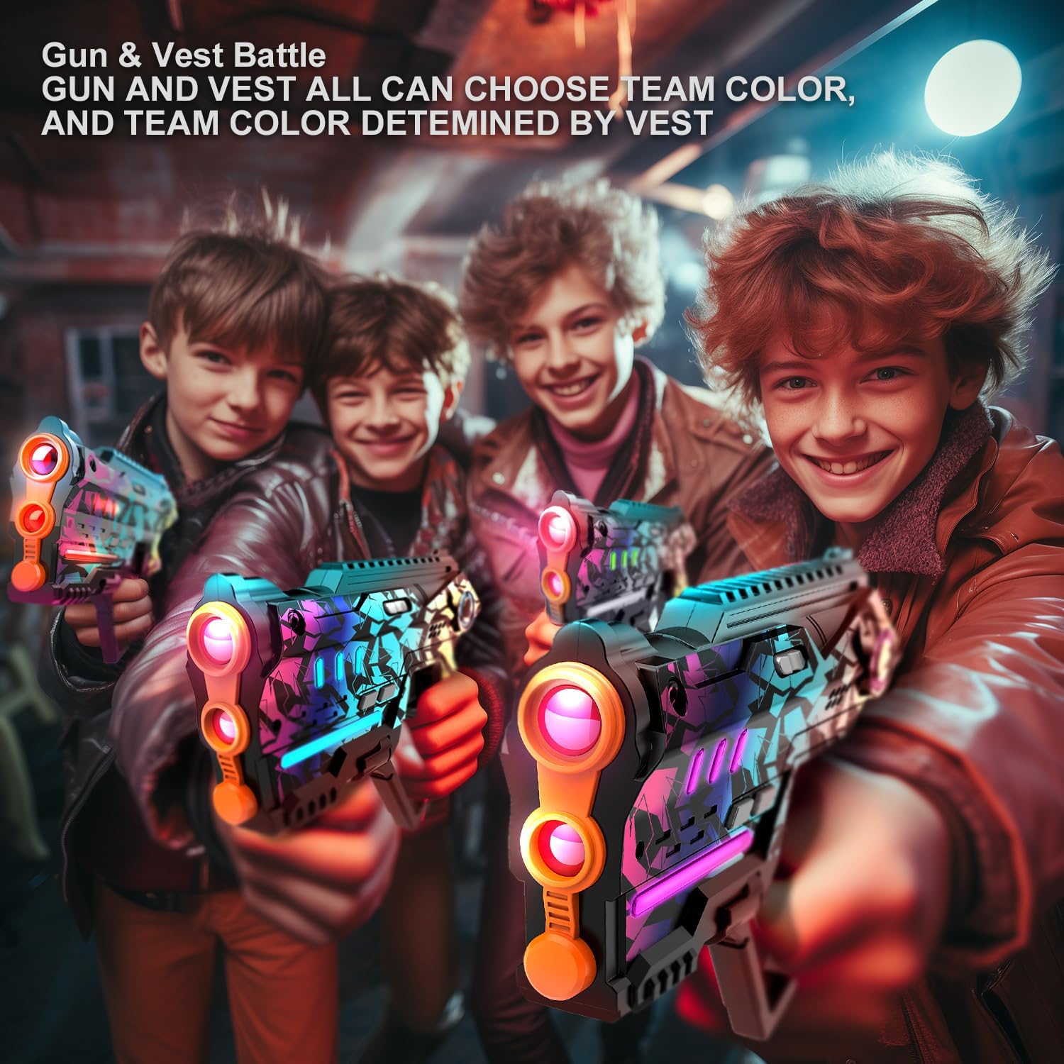 Thumbnail 4 de Laser Tag Set of 4 — Cyberpunk LED Gun & Vest Game for Indoor/Outdoor Play