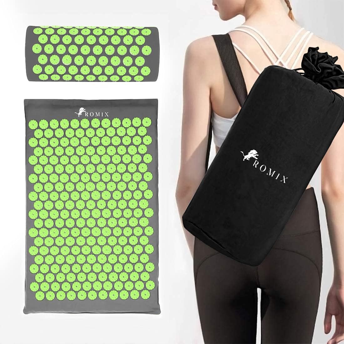 Thumbnail 1 de ROMIX Acupressure Mat and Pillow Set — Back, Neck and Pain Relief