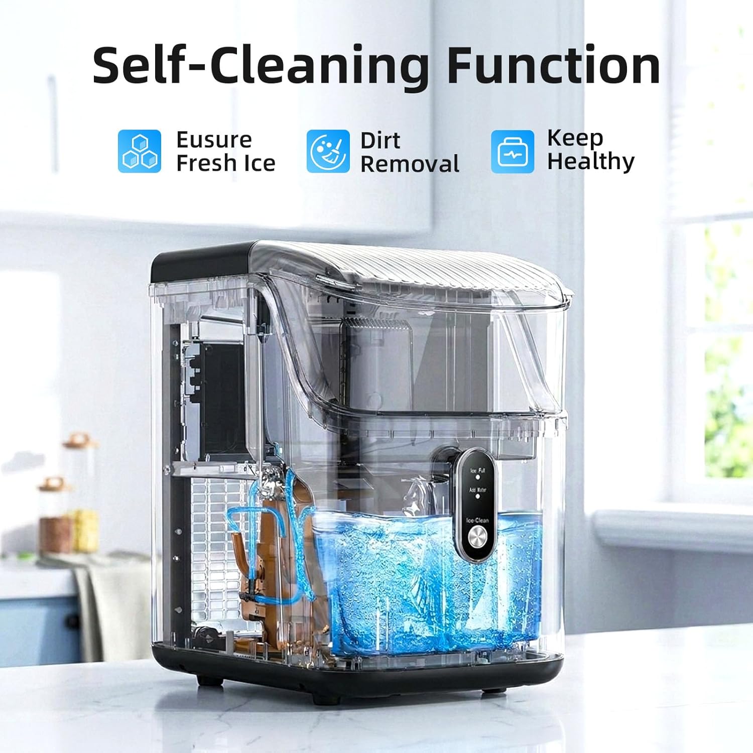 Detalle de Antarctic Star HZB-15NB/S Nugget Ice Maker, Self-Cleaning, 35 lbs/24h