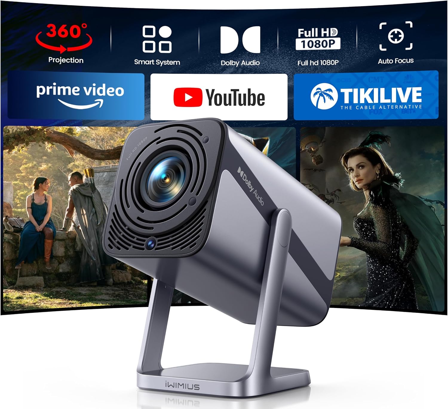 Detalle de Mini Beamer 4K S29 mit Netflix-Kompatibilität, Dolby Audio & WiFi6 – kompaktes Heimkino