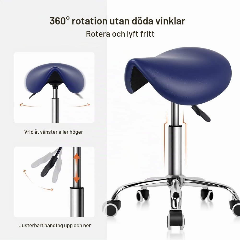 Detalle 2 de KKTONER DBS0901 sadelpall med PU-läder, höjdjustering och 360° hjul