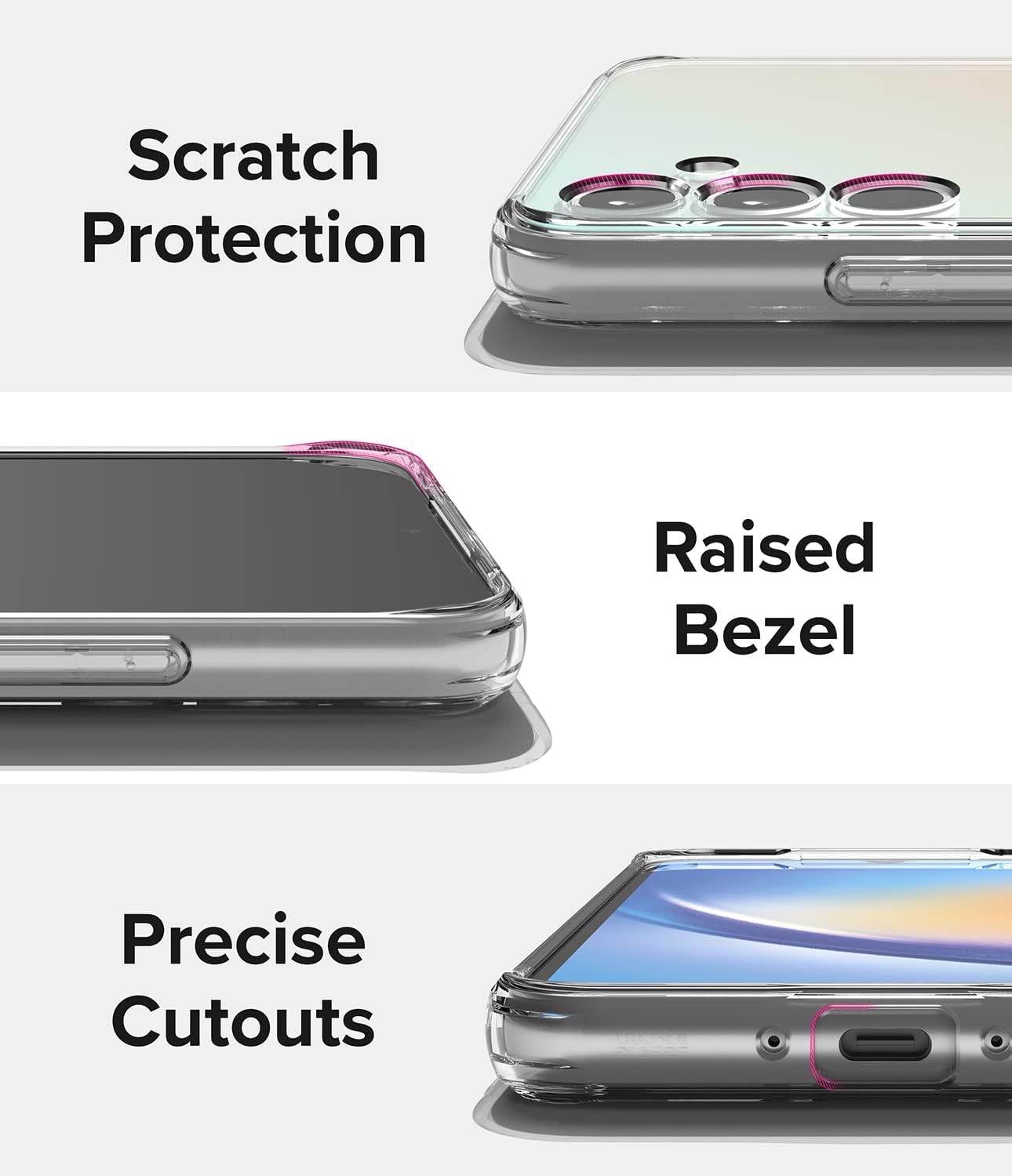 Detalle de Ringke Fusion Long Lasting Transparency Case for Samsung Galaxy A34 5G – Clear, Shock-Absorbent Protection