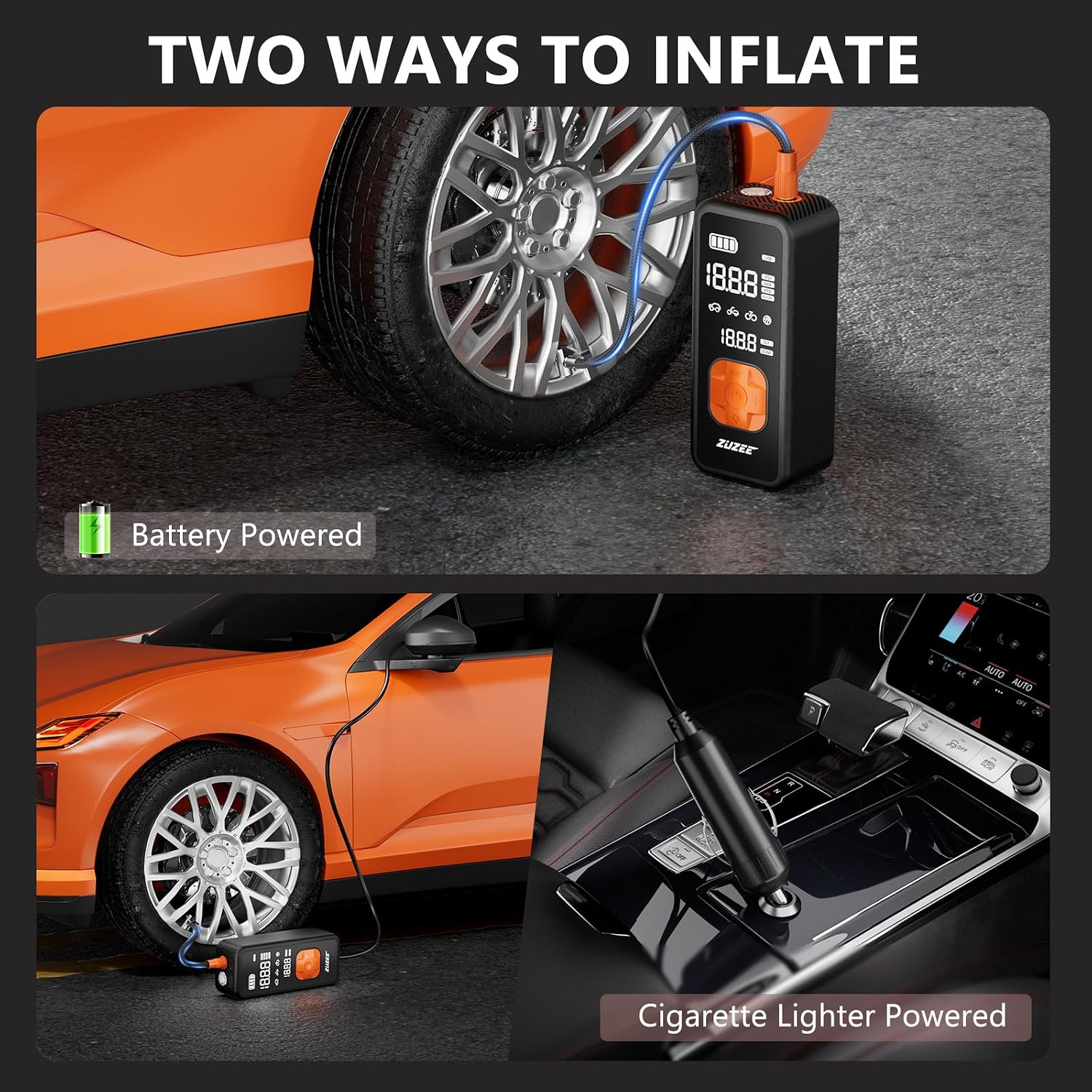 Detalle 2 de Tire Inflator Portable Air Compressor 150 PSI ⛽