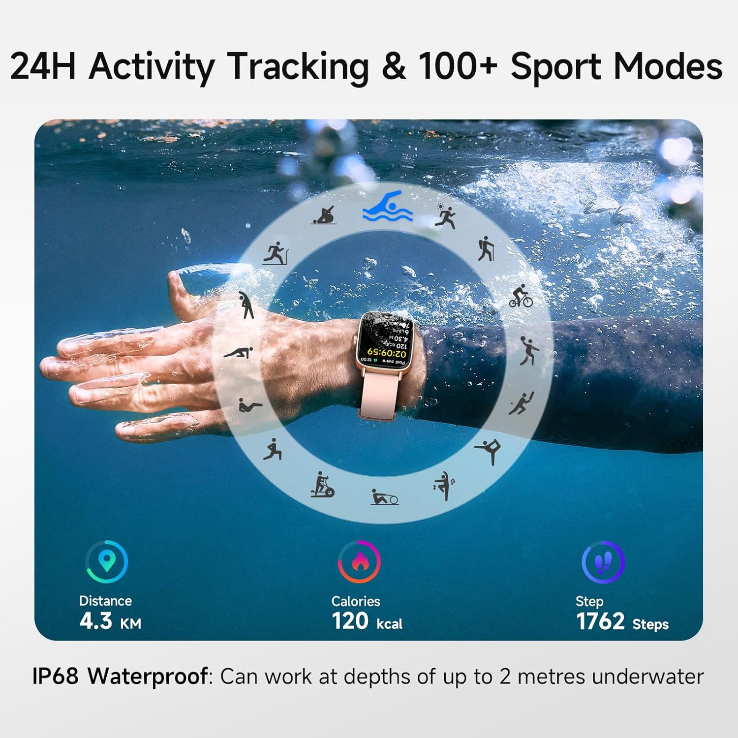 Thumbnail 3 de AEAC Smart Watch for Women (1.85” HD) with Bluetooth Calls, 100+ Sport Modes, IP68