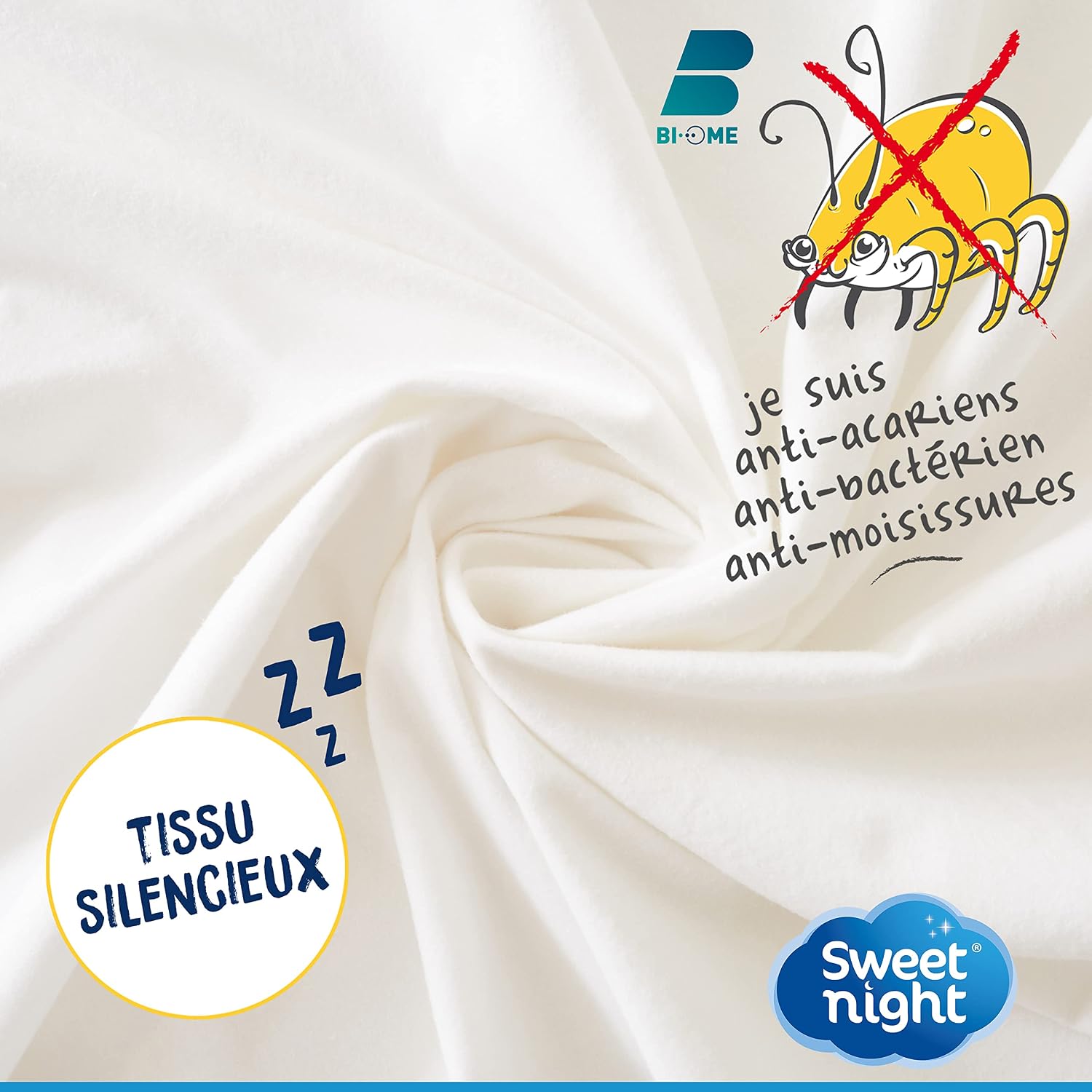 Detalle de Sweet Night Protège Matelas 2x80x200 cm – Alèse Imperméable et Anti-Acariens, Lit Articulé