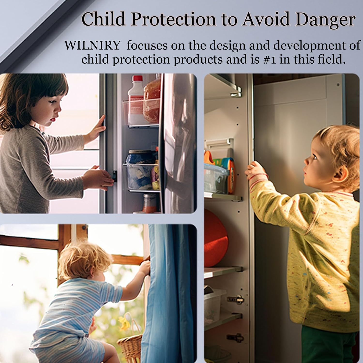 Detalle de 2 Pack Refrigerator Locks: Child Proof Door Fridge Locks for Kitchen, No Tools Required
