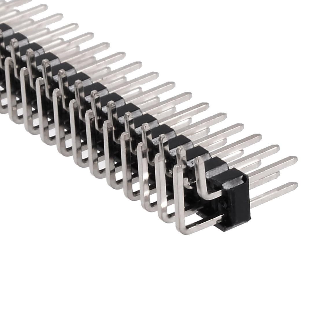 Detalle de TA-VIGOR 5pcs 2.54mm Pitch Double Row Right Angle Male Header Pins (2x40) for Breadboard and Arduino
