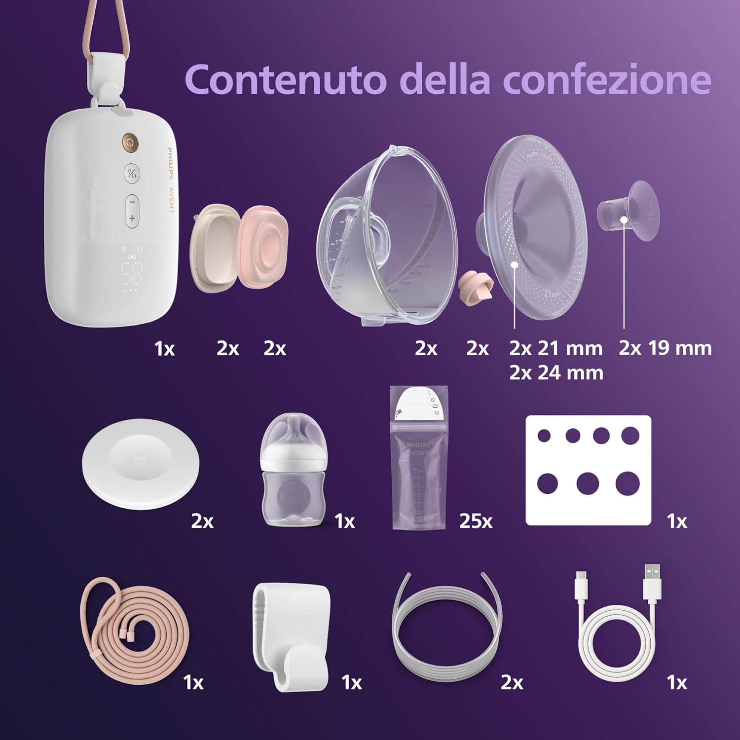 Thumbnail 6 de PHILIPS Avent tiralatte elettrico doppio a mani libere SCF547/11 – compatto, efficiente e cordless