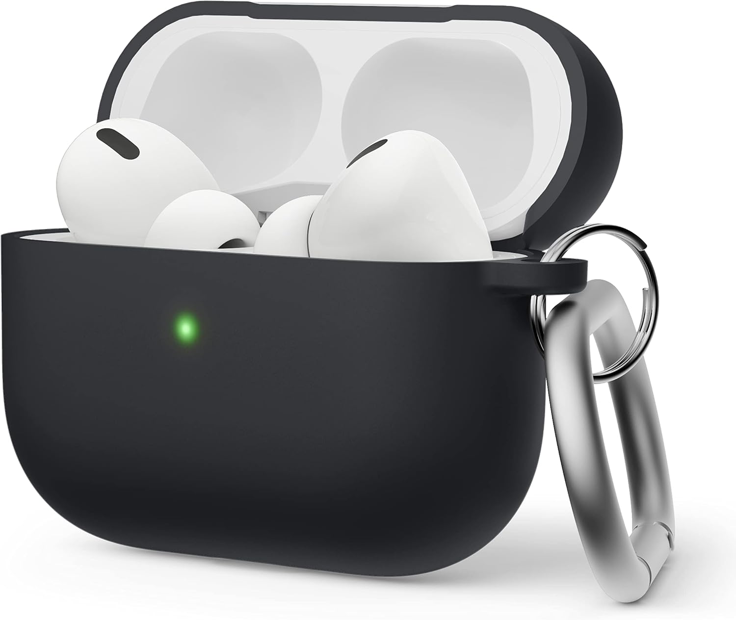 Detalle de elago Coque en silicone triple couche pour Apple AirPods Pro 2, avec mousqueton (Noir)