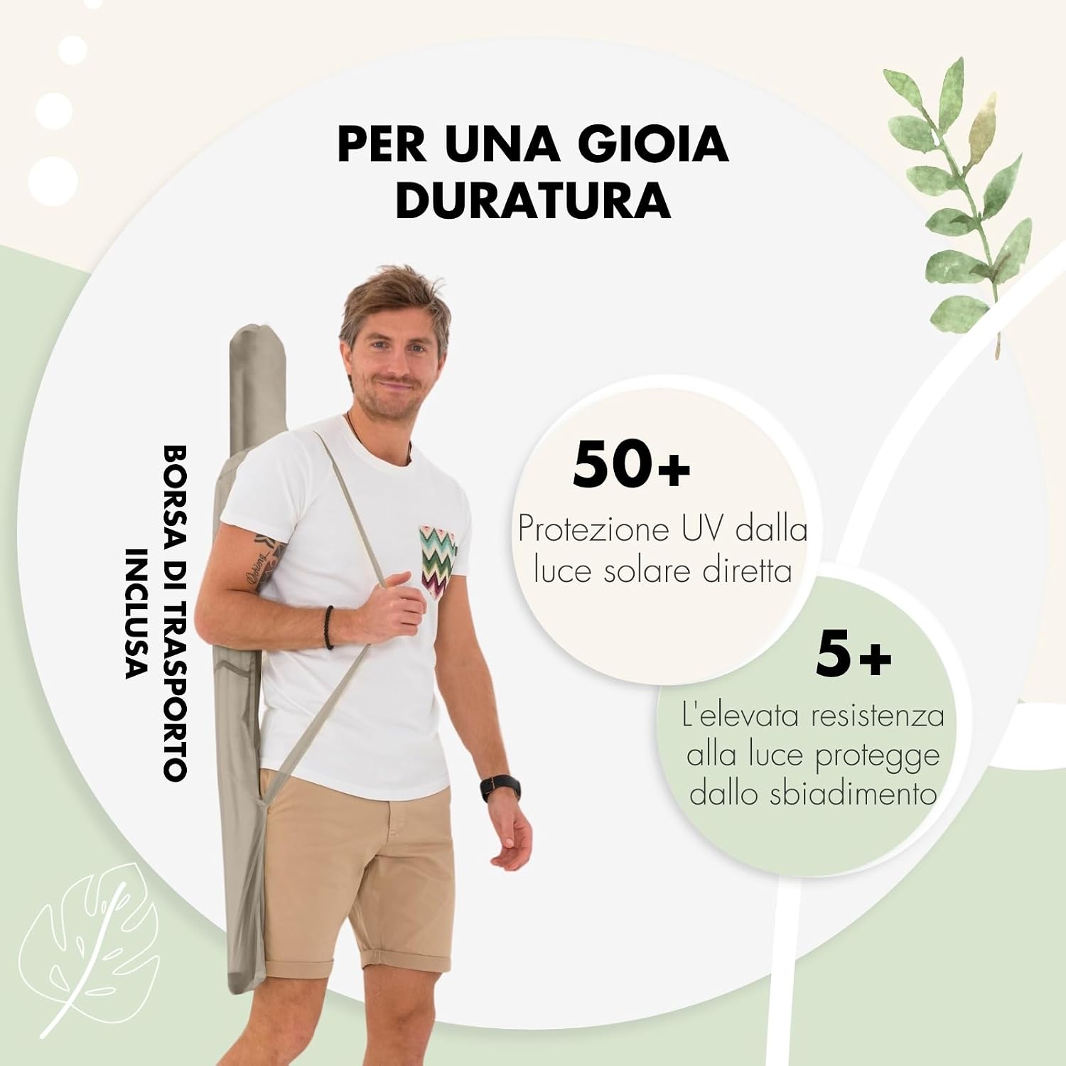 Thumbnail 6 de Derby ombrellone rotondo 160 cm – versatilità e stile per spiaggia, balcone e terrazza