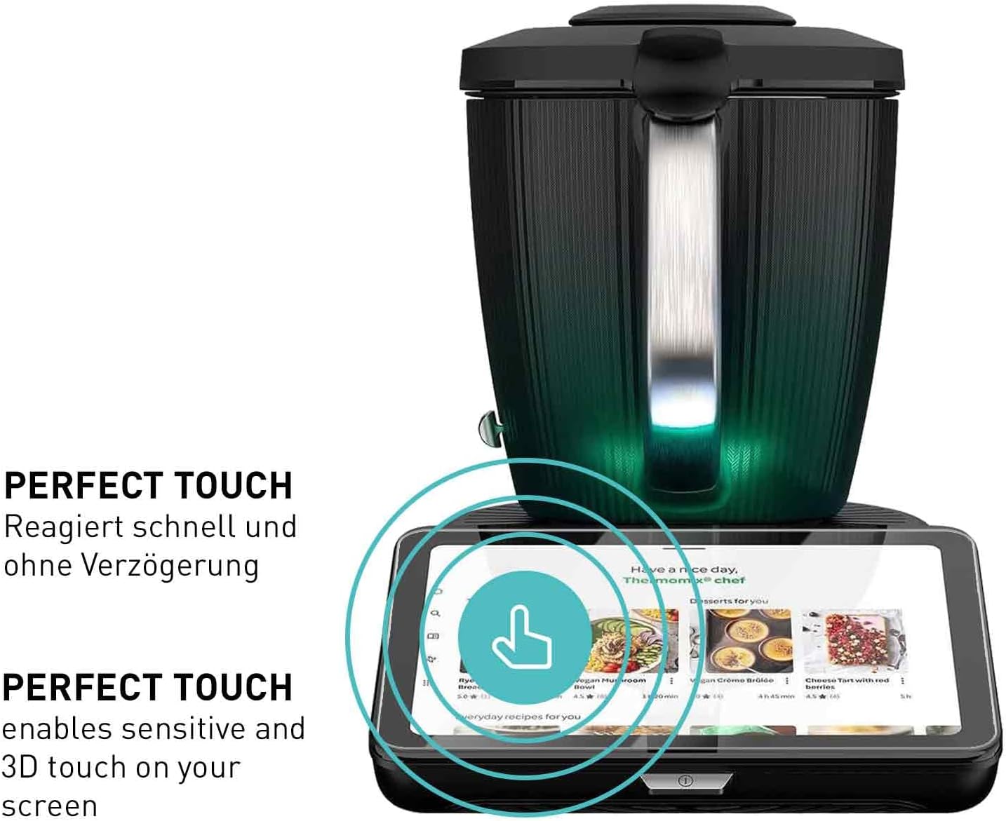 Detalle 2 de SmarTect Glass Screen Protector for Thermomix TM7, 2-Pack, 0.3 mm 9H Glass