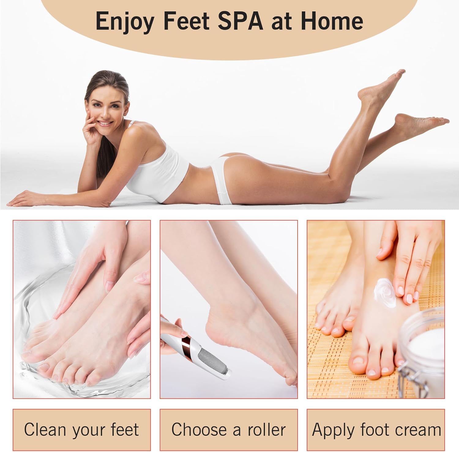 Thumbnail 5 de UQQU Electric Foot File 4‑in‑1 rechargeable foot file 🦶