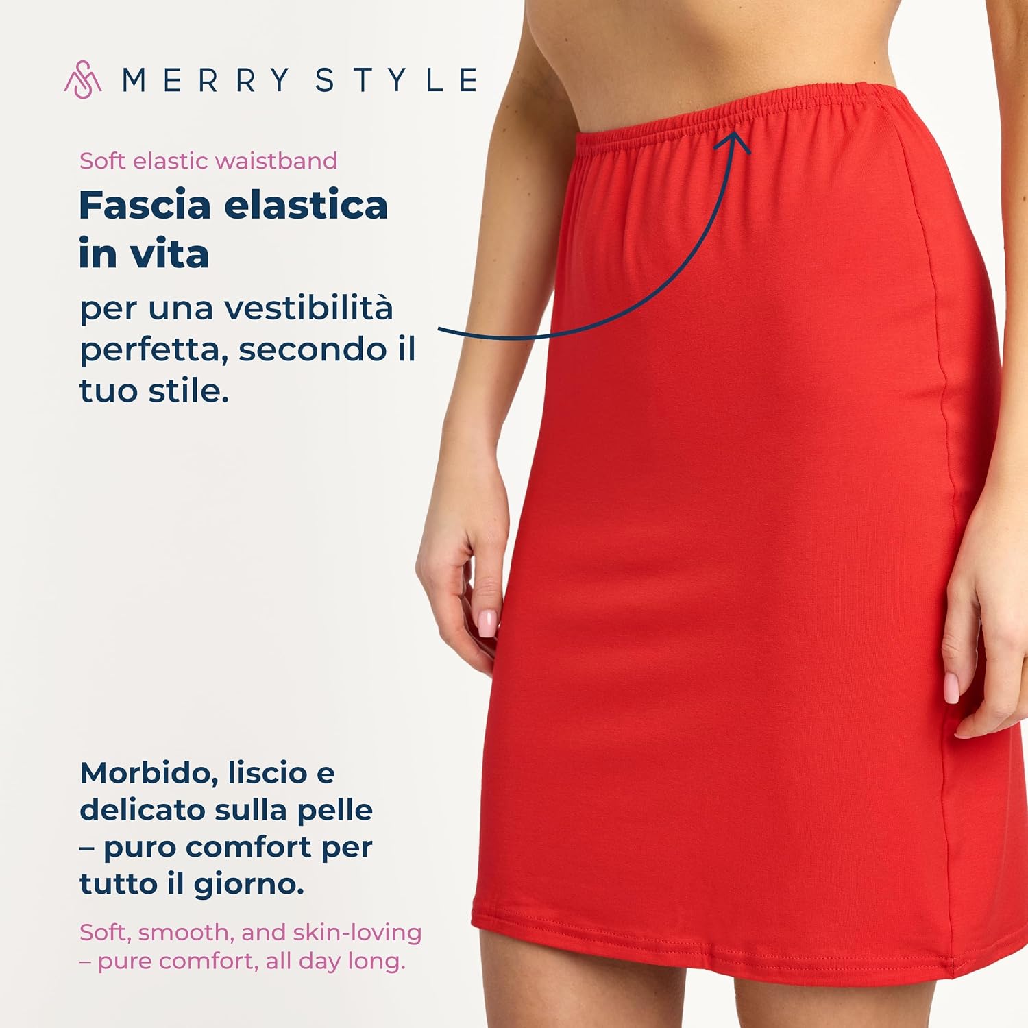 Detalle 2 de Merry Style Sottogonna Donna MS10-204: comfort e leggerezza sotto ogni gonna