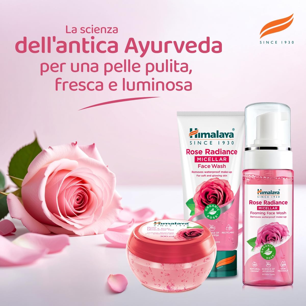 Detalle de Himalaya Rose Radiance Detergente viso con schiuma micellare, 150 ml – rimuove trucco impermeabile
