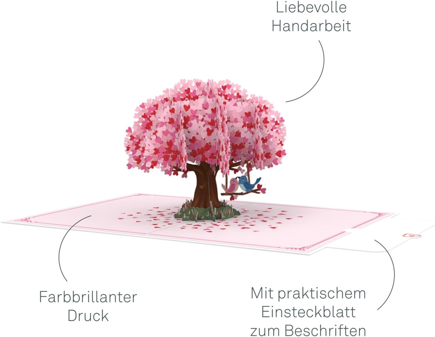 Thumbnail 1 de papercrush® Pop-Up Karte Herzbaum mit Turteltauben – 3D Hochzeitskarte, Verlobung & Jahrestag