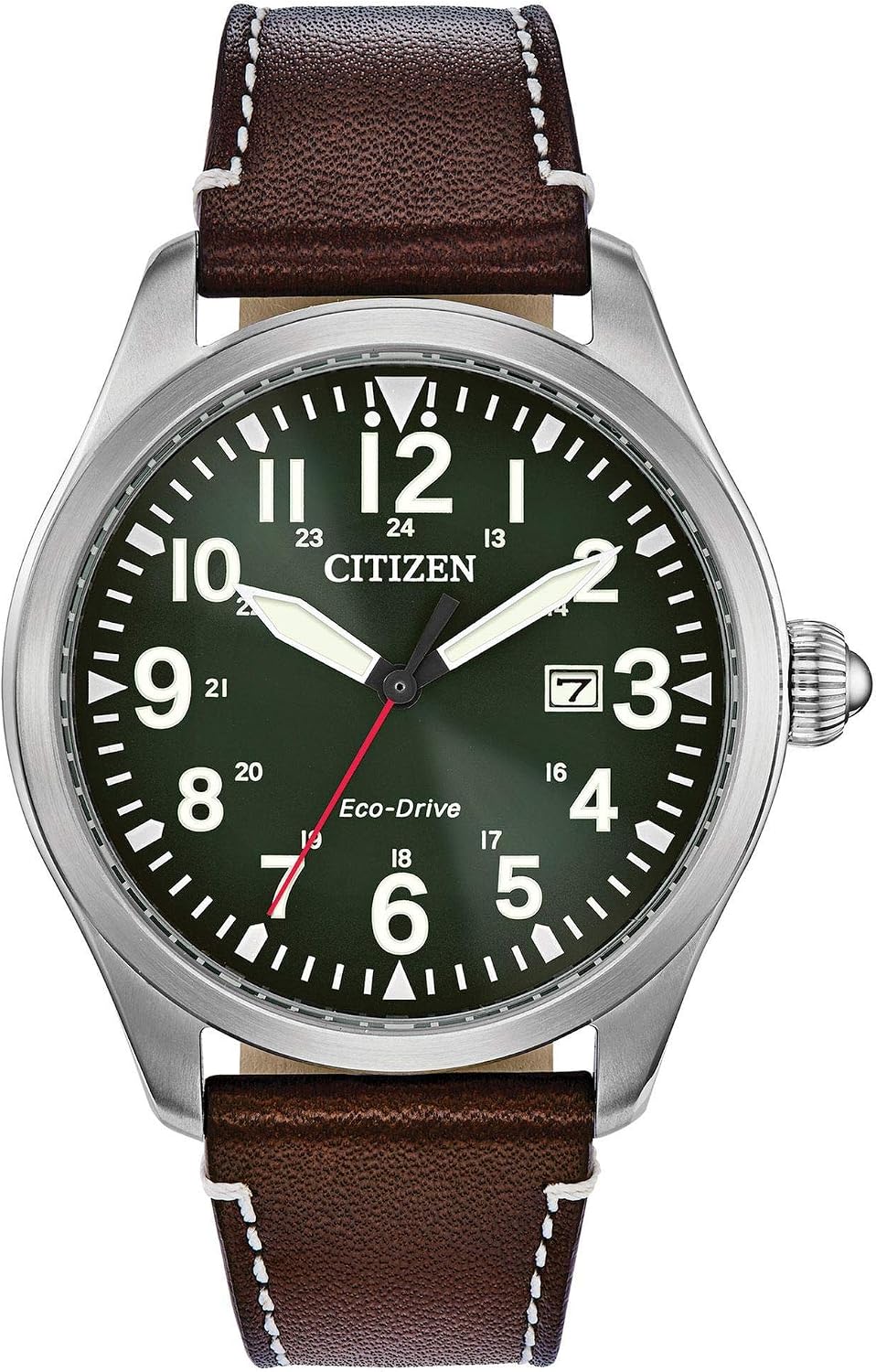 Detalle 2 de Citizen Men’s Sport Casual Garrison 3-Hand Date Eco-Drive Leather Strap Watch (Field Watch)