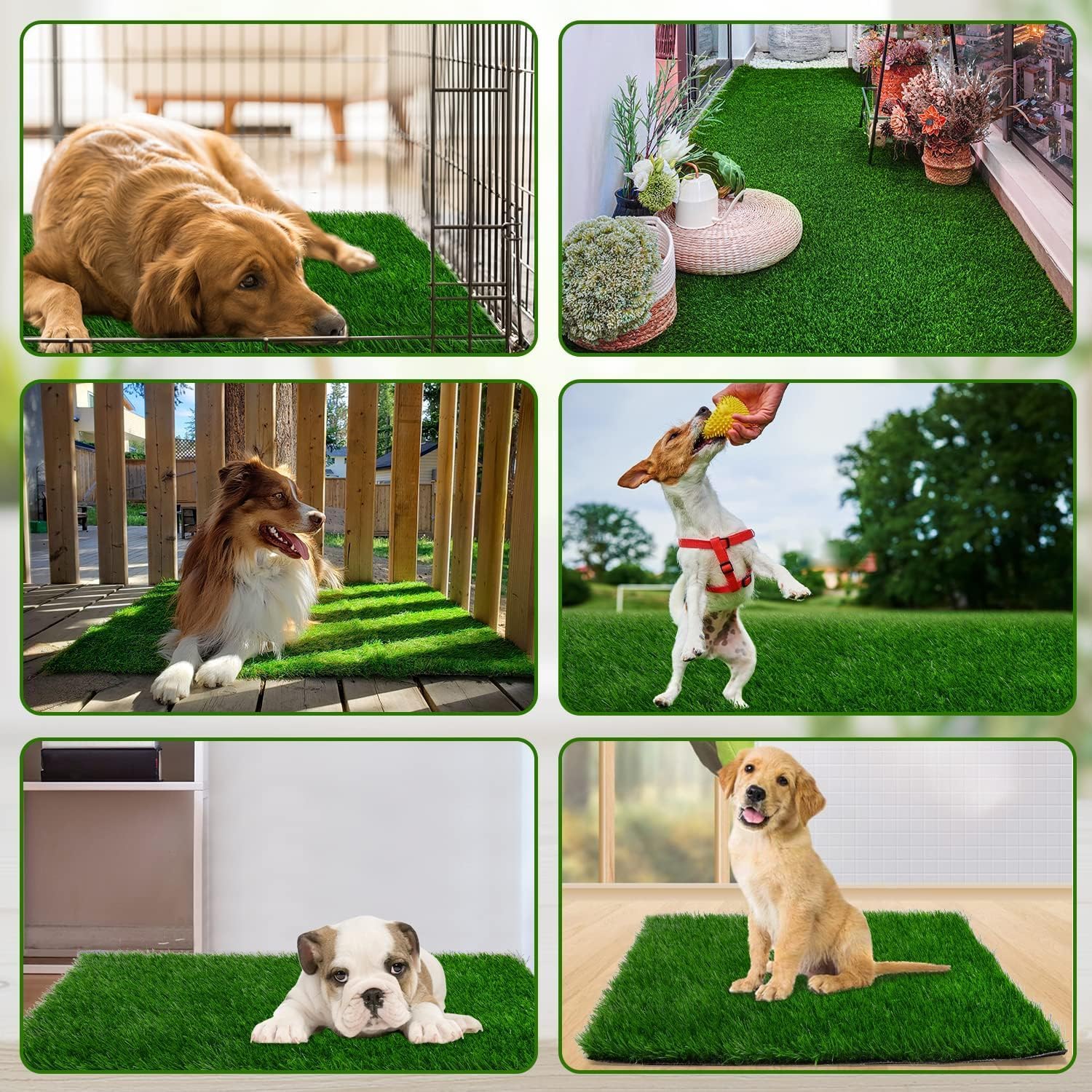 Detalle 2 de Dog Grass Mat 80 x 100cm: Strong Absorbency, Soft Artificial Puppy Grass for Potty Training