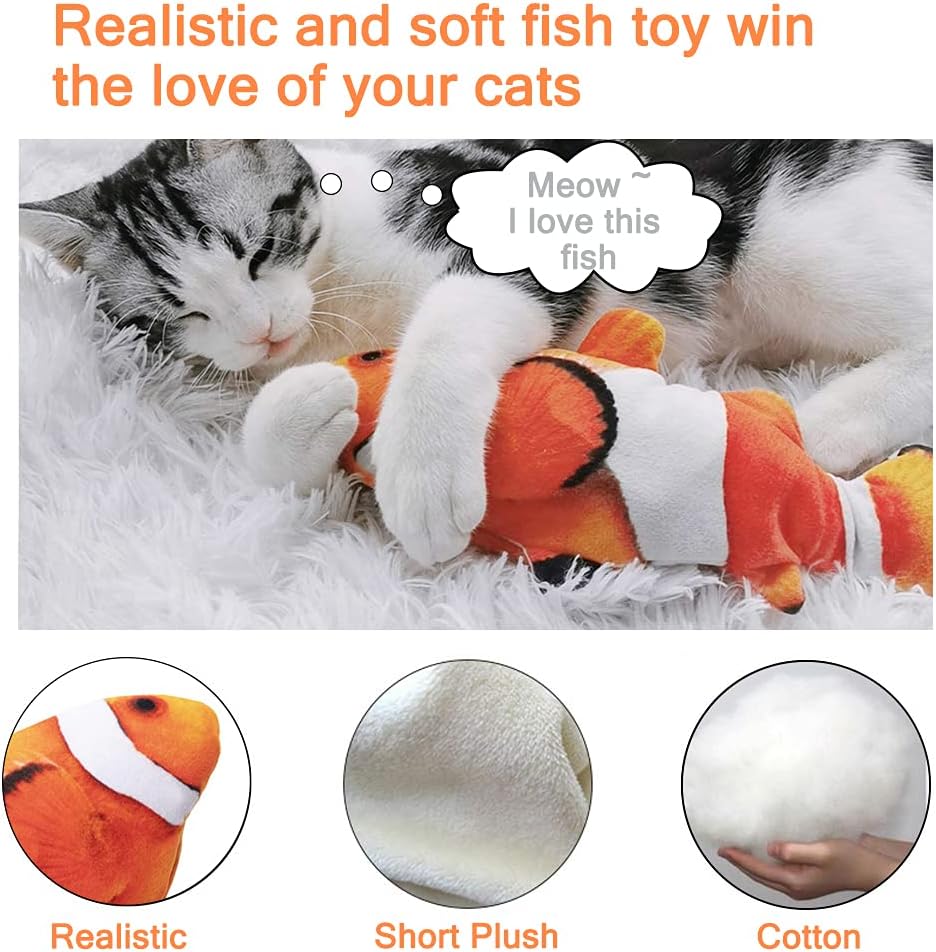 Thumbnail 3 de Nepfaivy Floppy Fish Cat Toy (11") – USB-rechargeable interactive catnip fish for indoor play