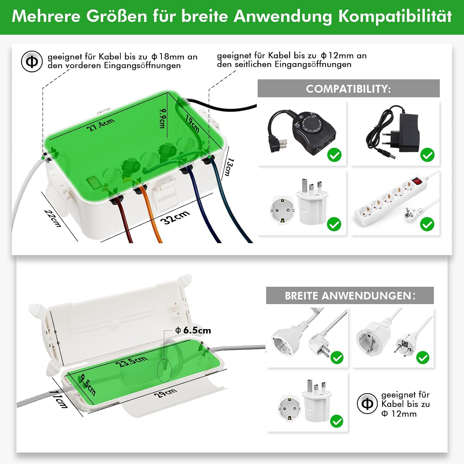 Detalle 2 de Restmo Kabelbox 290 mm wasserdicht 🔌