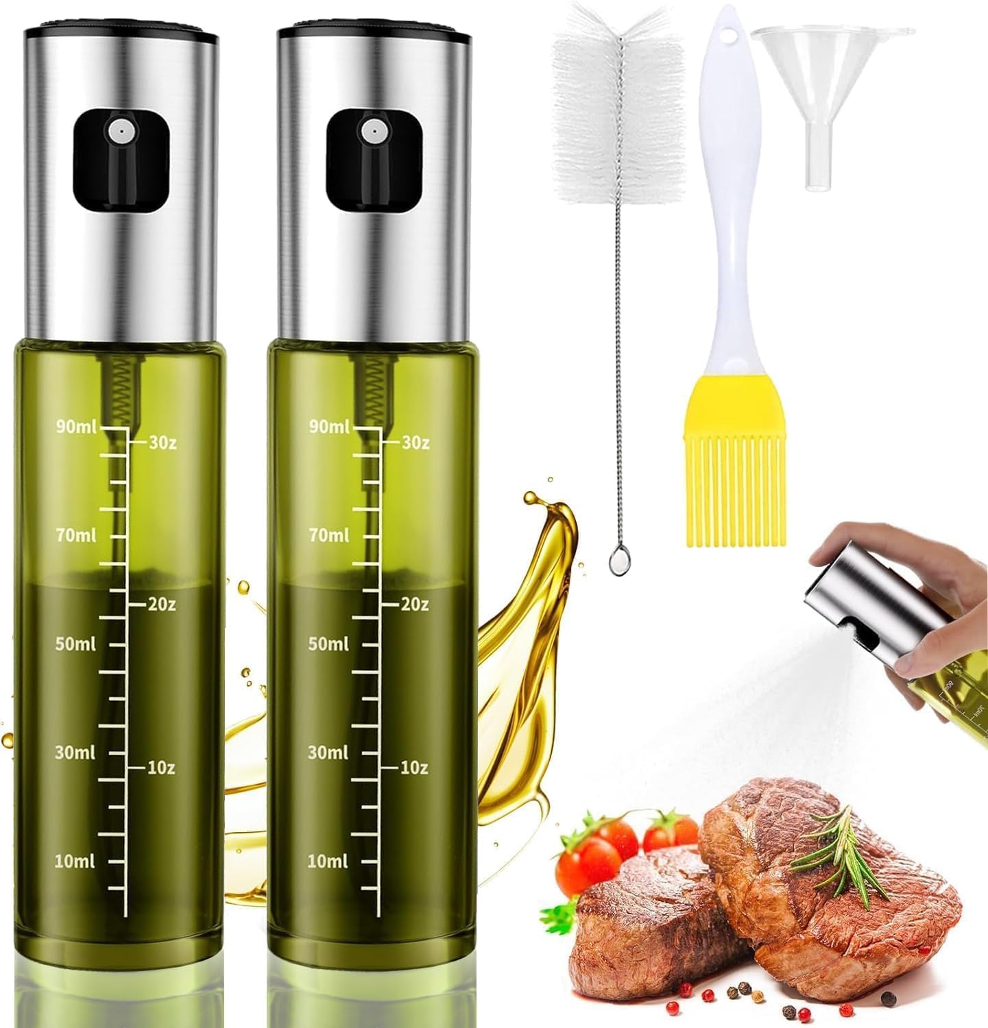 Detalle de BETA NOBLE verstärkte Ölsprüher zum Kochen (2 Stück) – Öl Sprühflasche für Salat, Grillen & Backen