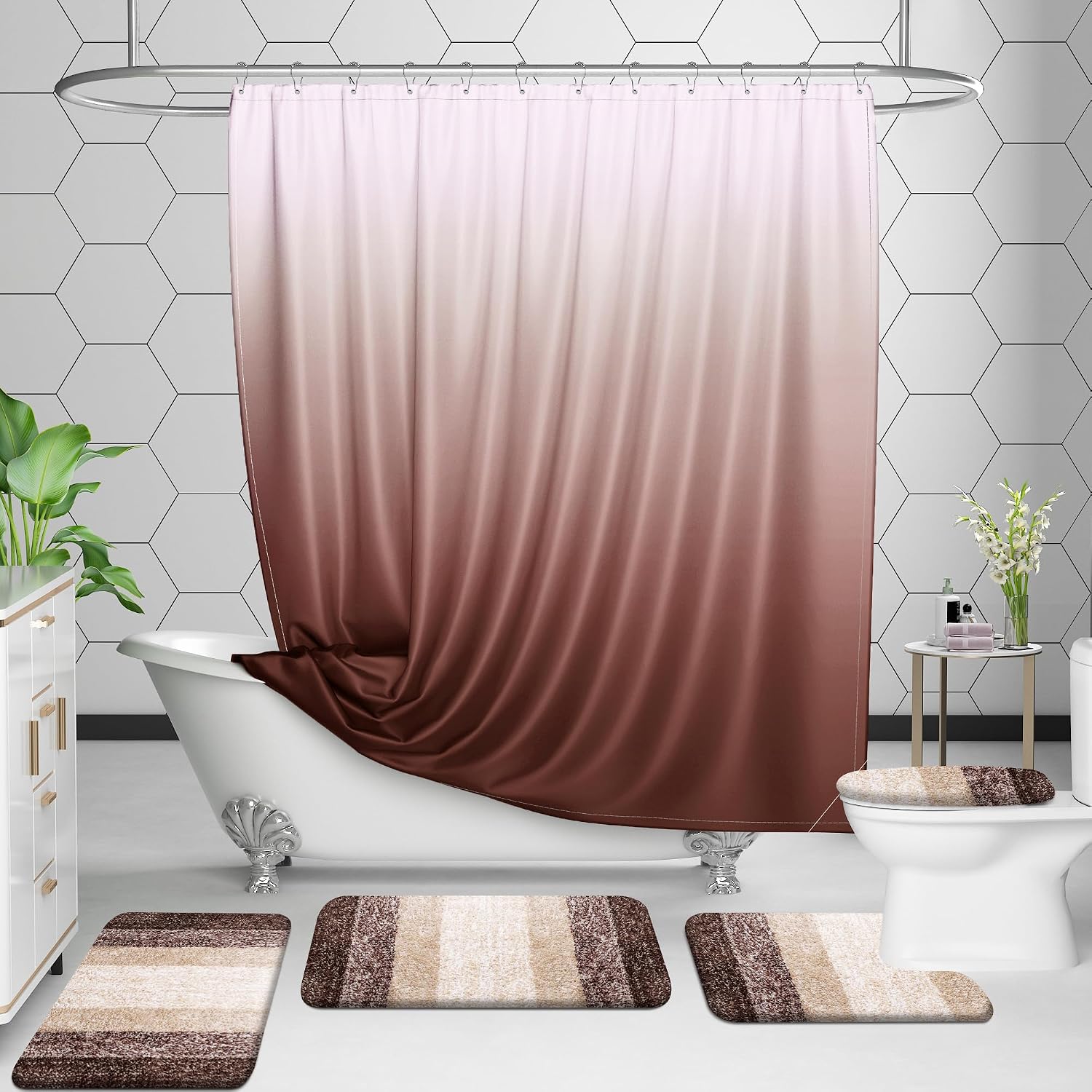 Thumbnail 6 de OLANLY 2-Piece Bathroom Rug Set: Soft, Ultra-Absorbent Microfiber Bath Mats with Non-Slip U-Shaped Toilet Rug