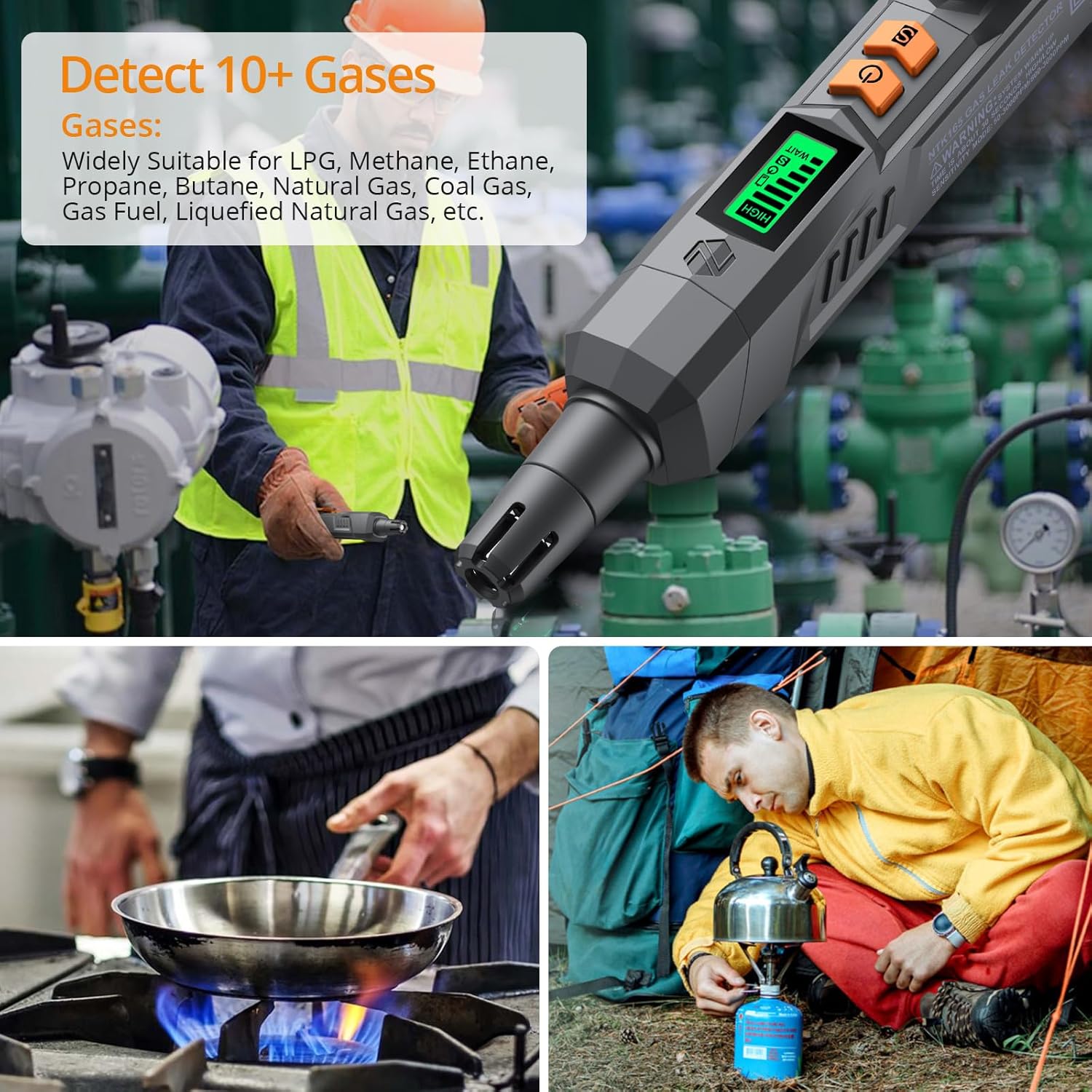 Thumbnail 3 de Neoteck portable natural gas leak detector with audible & visual alarm