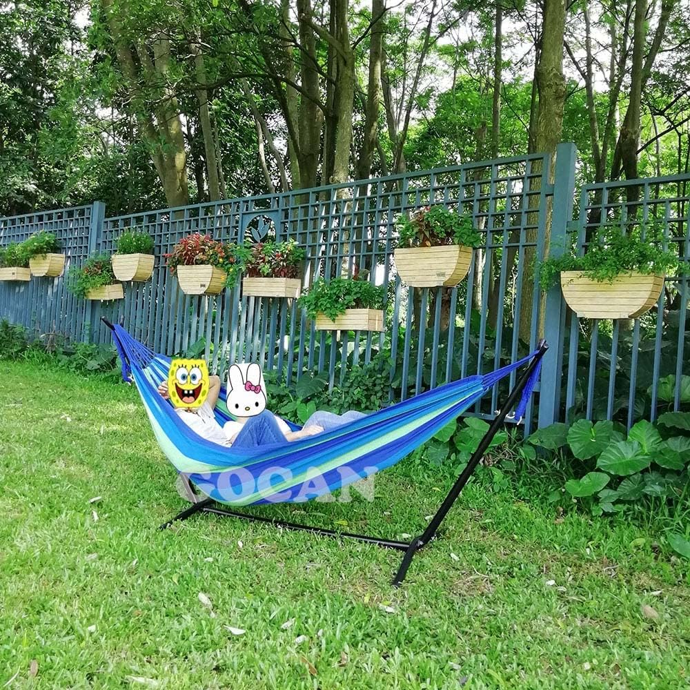Thumbnail 6 de GOCAN Brazilian Double Hammock 2 Person Extra Large 220x160cm (Blue/Green) – 330cm Total Length, 300kg Load