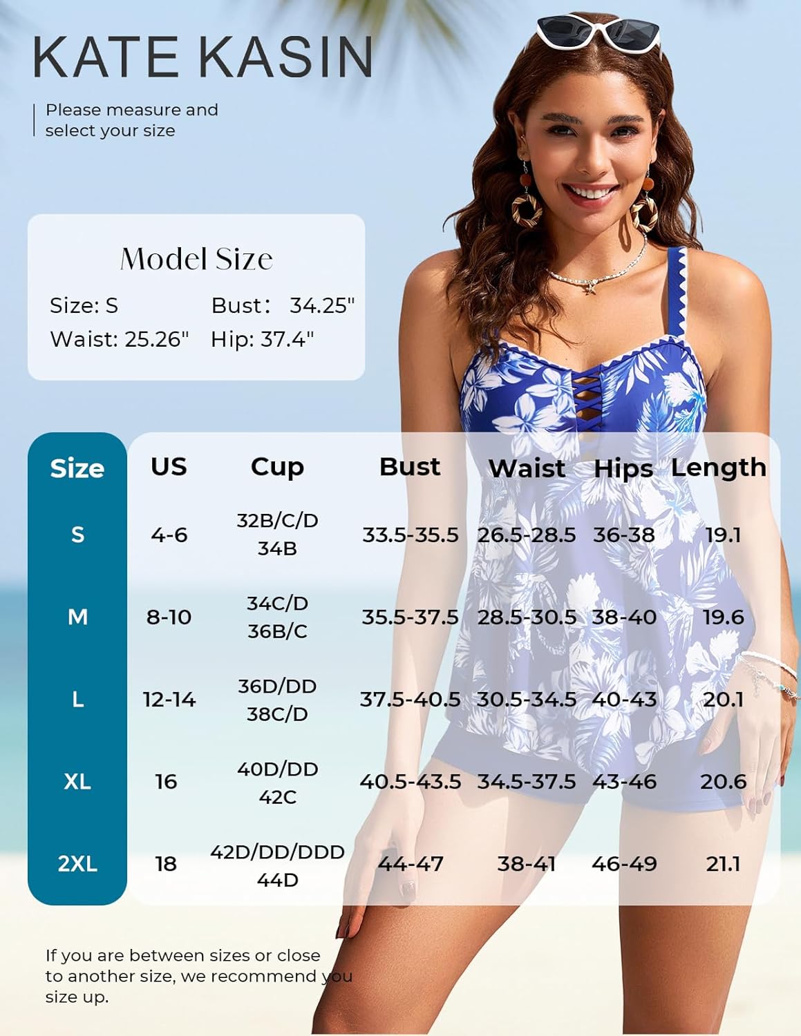 Thumbnail 5 de Kate Kasin Tankini Swimsuits for Women 2026 — Two-Piece Tummy Control Floral Tankini