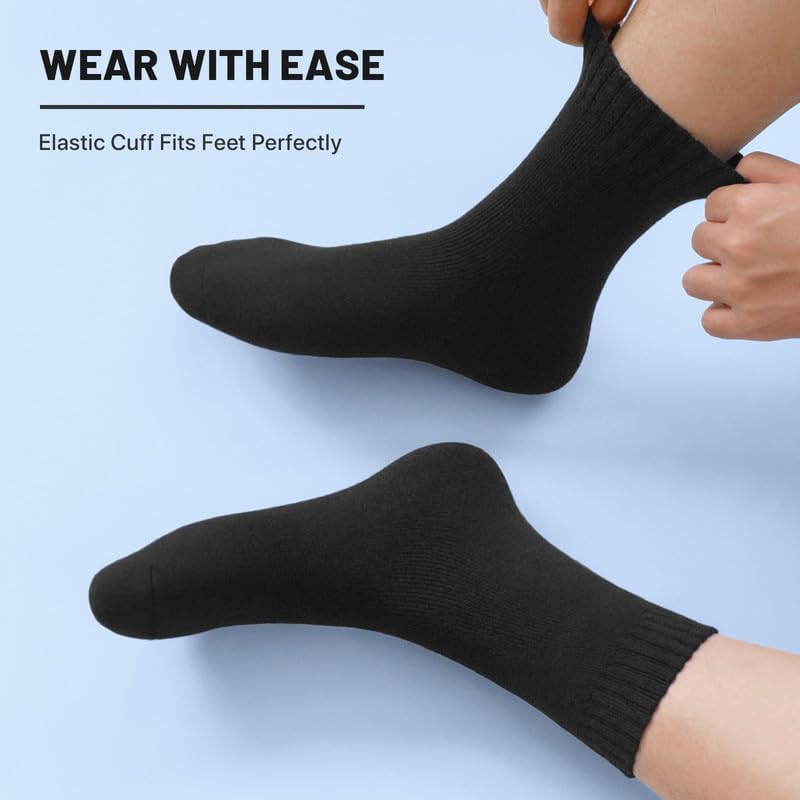 Detalle 2 de SIMIYA sc10 Merino Wool Crew Socks, Extra-Thick, 5 Pairs