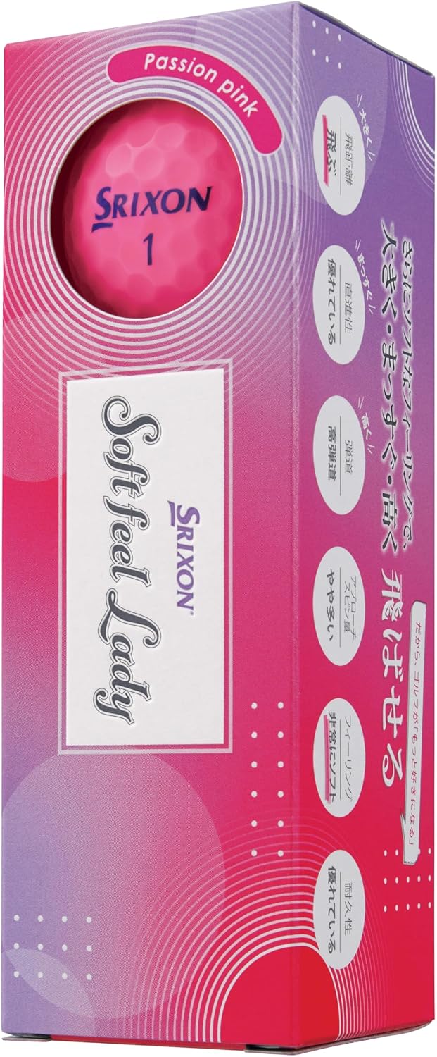 Detalle de DUNLOP SRIXON SOFT FEEL LADY6 2025年モデル ゴルフボール 12個入り・パッションピンク